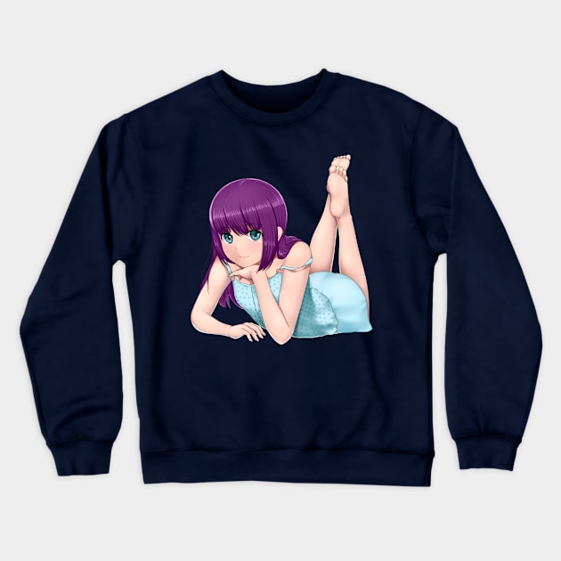 Anime cute moe Crewneck Sweatshirt by PharaohCloset